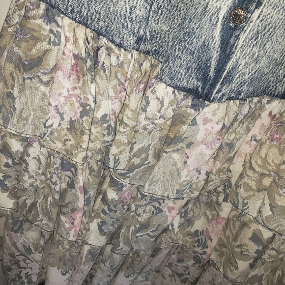 Vintage  90s denim floral dress size  11 - Picture 5 of 5